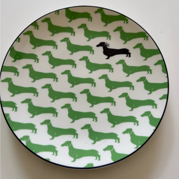 Kate Spade Ivory Ceramic Dachshund Plate by Lenox - Picture 1 of 4